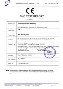 UV coating machine EMC Report