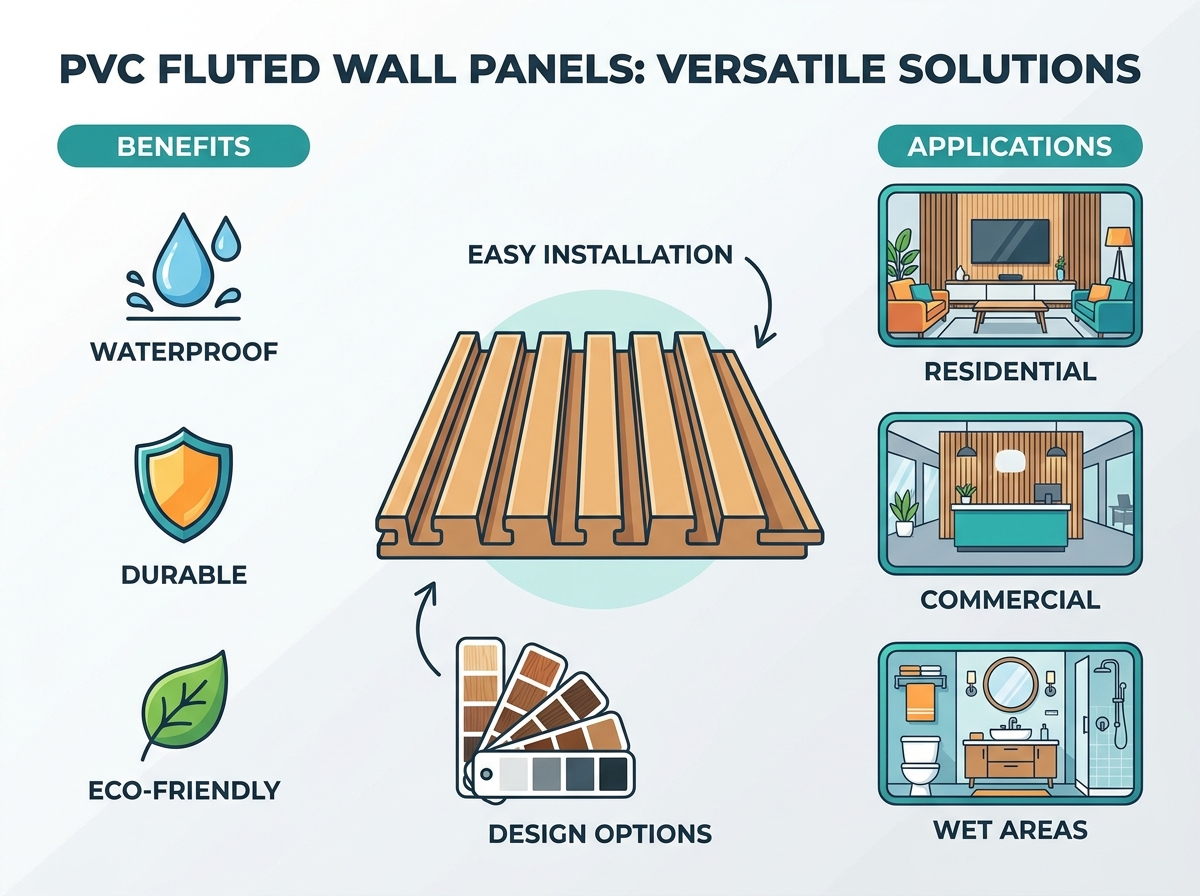 Installation and design examples of PVC fluted wall panels in modern interiors