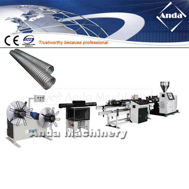 PE PP Single Wall Corrugated Pipe Production Line